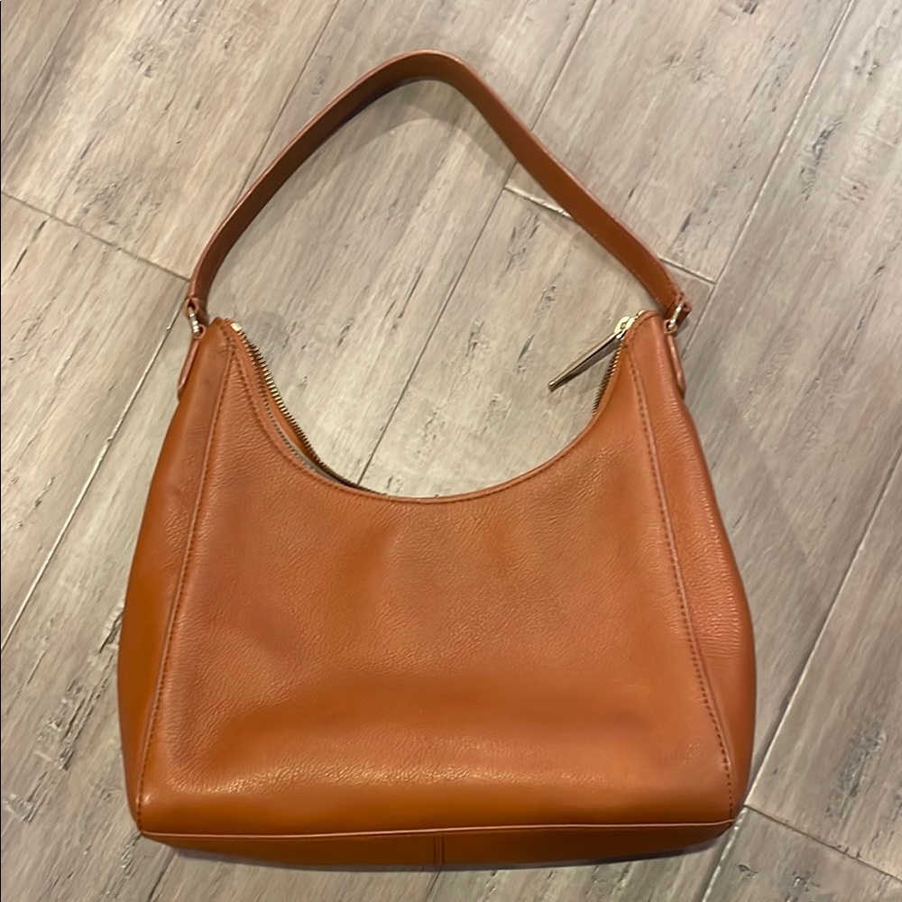Talbots Elegant Tan Leather Shoulder Bag